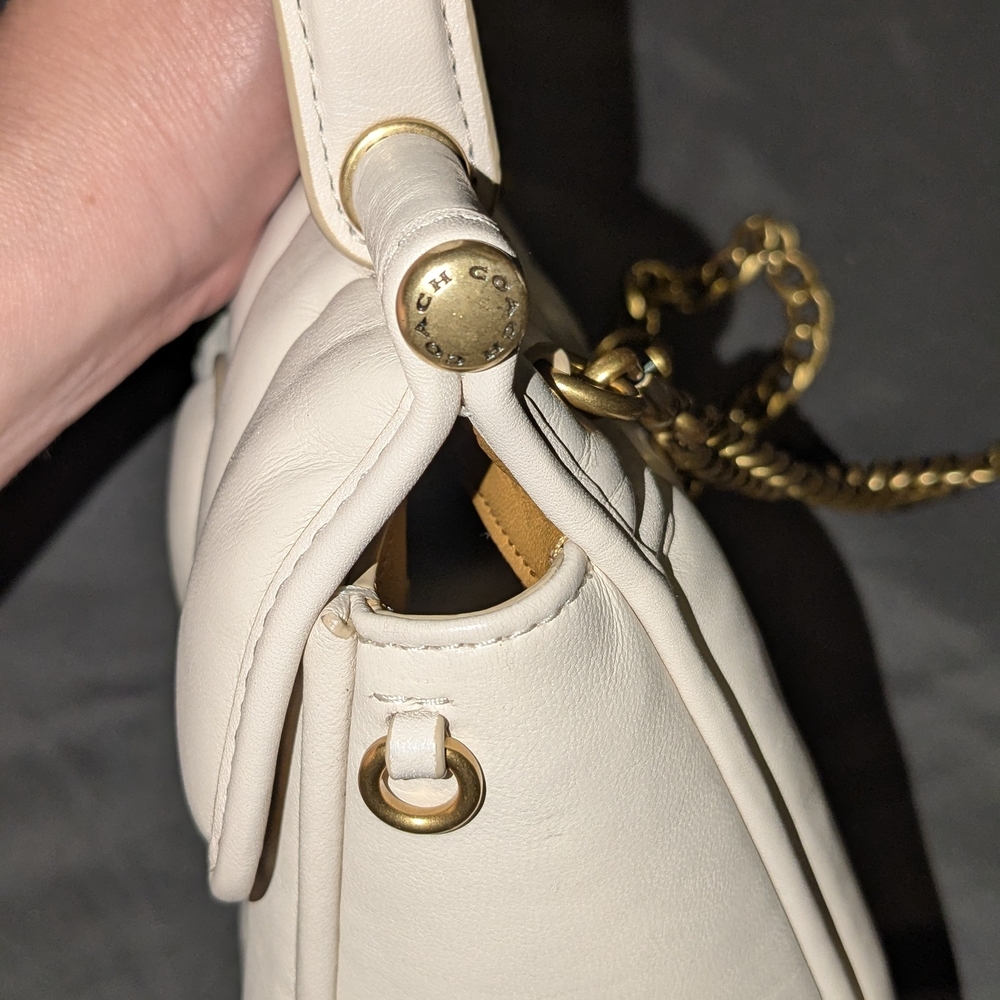 Coach Willis Top Handle 18 Women's Bag - Brass/Chalk - Picture 9 of 9